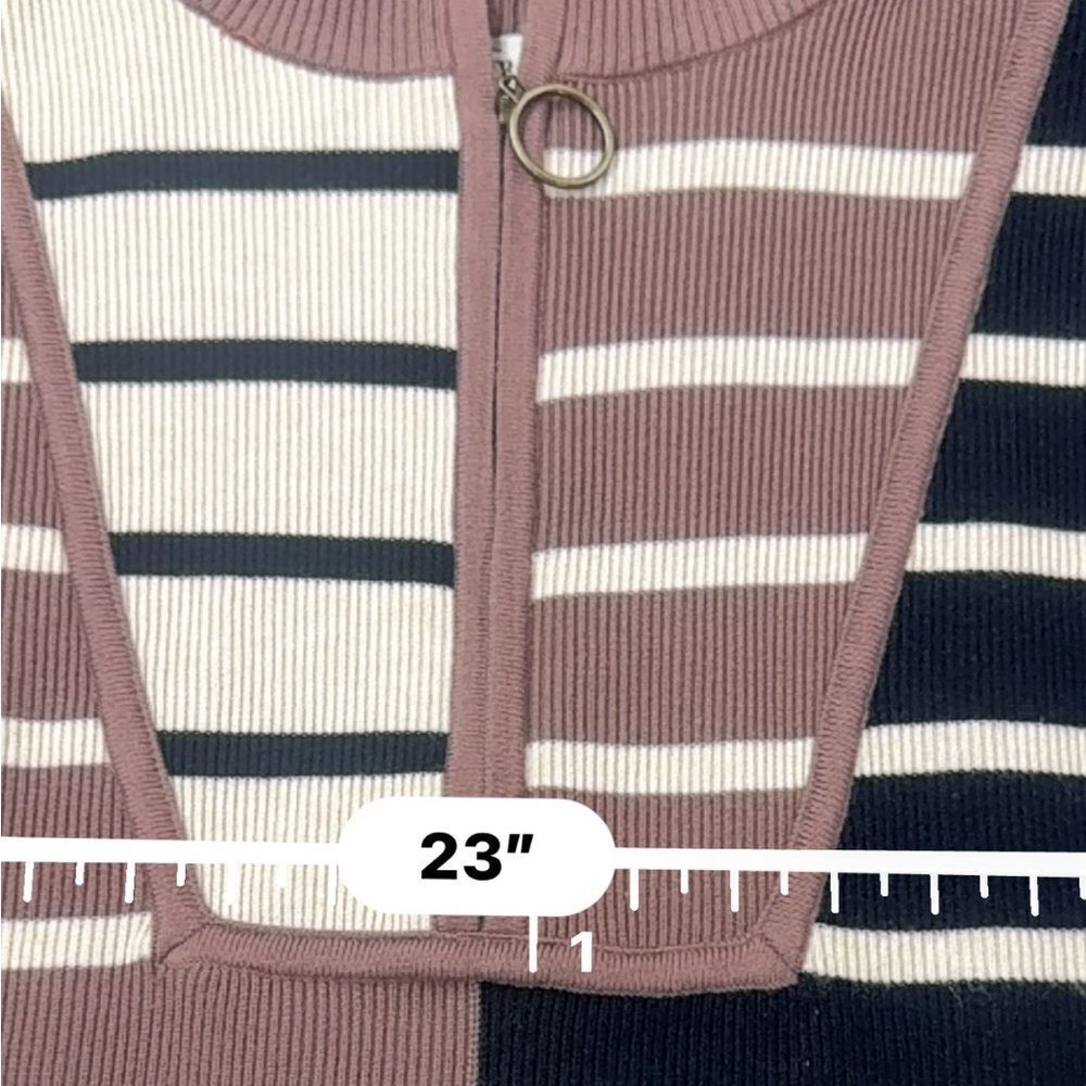 Entro Half-Zip Colorblock Striped Sweater Vest M – Boutique Cutie! - Picture 10 of 11
